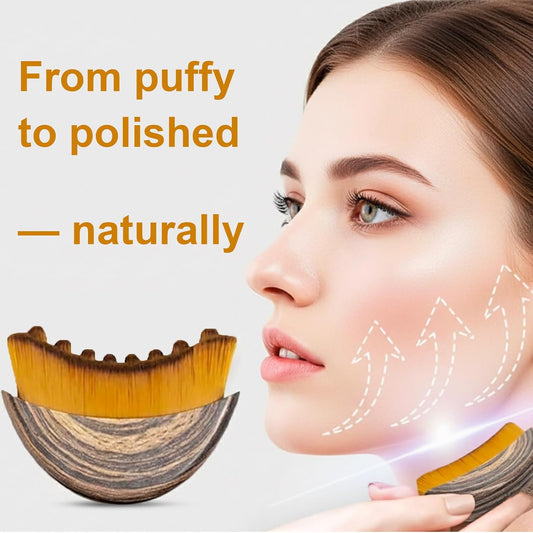 Stainless Steel Gua Sha Tool & Lymphatic Drainage Face Brush Set, TWPER Facial Massage Kit for Jawline Sculpting PLffiness Lifting Relaxation, Contour Face Brush with Storage Case