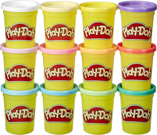 Play-Doh Pastel Colors Bulk 12-Pack of 4-Ounce Cans, Party Favors, Kids Arts & Crafts, Back to School Gifts & Prizes, Preschool Toys, Ages 2+ (Amazon Exclusive)