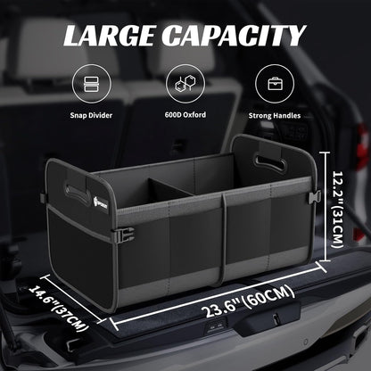 Sposuit Trunk Organizer for Car - 70L Collapsible Car Storage with 11 Pockets & Reinforced Handles, SUV Trunk Organizers for Grocery Cargo(Black)