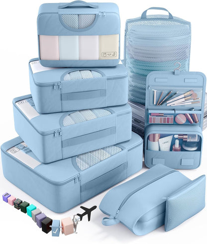 vekens 8-set packing cubes nylon organizer bags for beach vacation cruise ship travel essentials suitcase