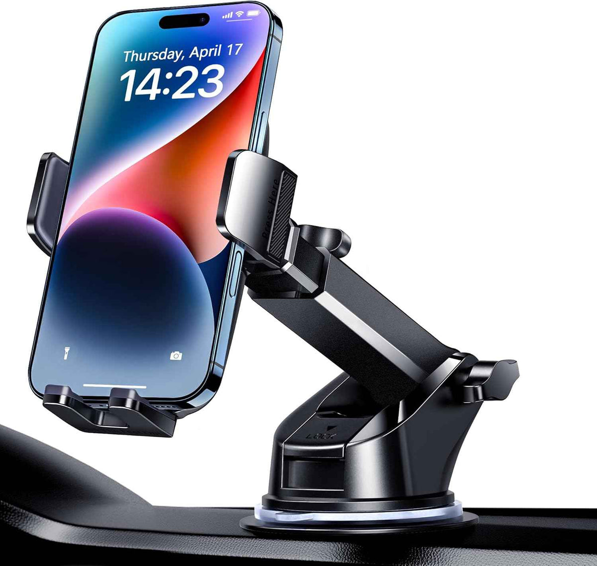 Qifutan Car Phone Holder Mount Phone Mount for Car Windshield Dashboard Air Vent Universal Hands Free Automobile Cell Phone Holder Fit for iPhone Smartphone Camera Mounts
