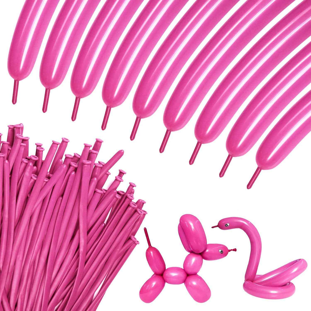 100Pcs 260 Balloons White Long Balloons for Balloon Garland Thickening Skinny Latex Twisting Balloon for Animals Modeling Christmas Birthday Wedding Party Decorations