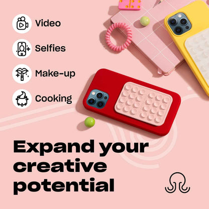 octobuddy-classic-silicone-suction-phone-case-adhesive-mount-hands-free-strong-grip-holder-for-selfies-and-videos-compatible-with-iphone-and-android-in-chalk-pink-2-25-x-3-25