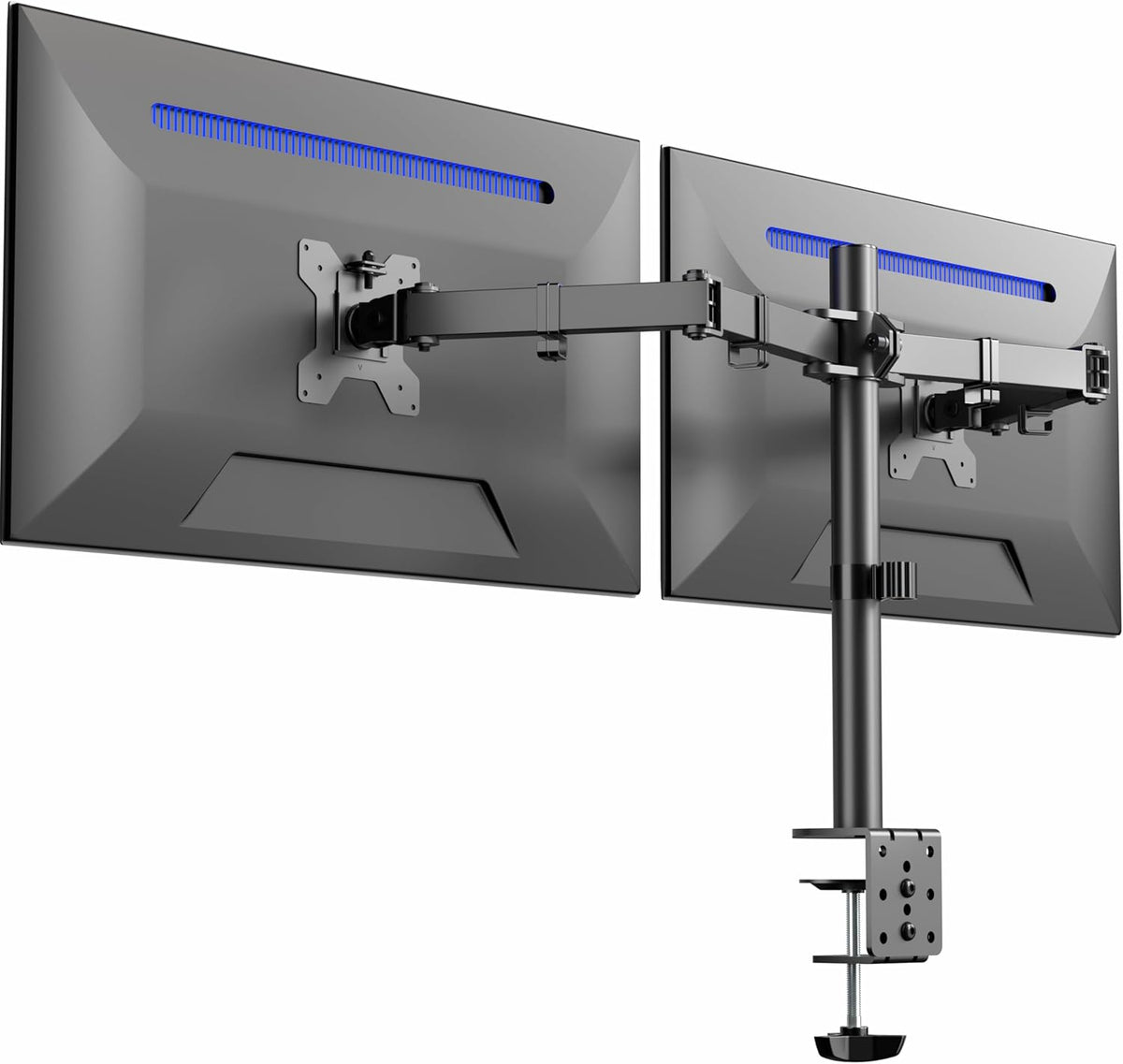 vivo dual monitor desk mount heavy duty fully adjustable steel stand black