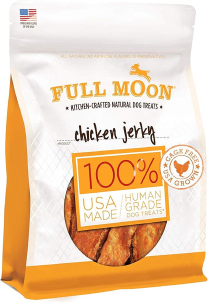 Full Moon Chicken Jerky Healthy All Natural Dog Treats Human Grade Made in USA Grain Free, 1.5 Pound (Pack of 1)