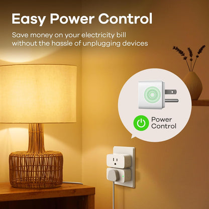 linkind matter smart plug, work with apple home, alexa, google, smartthings, 15a/1800w, app remote control & schedule