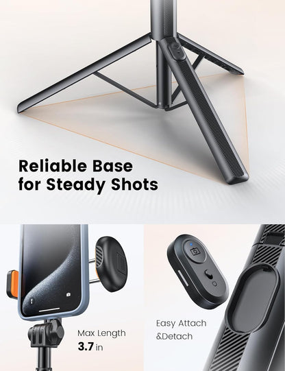 ANXRE 71" Phone Tripod, NT79 Extendable Selfie Stick with 1/4" Camera Mount for Cell Phone＆Camera, Phone Tripod Stand Holder with Remote Compatible with iPhone Android, Camera