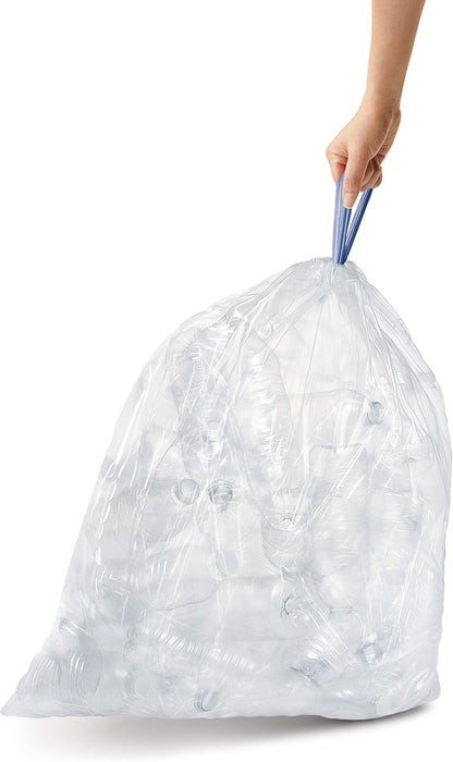 simplehuman Code A 90 Count, Dispenser Pack Custom Fit Liners, Drawstring Trash Bags, 4.5 Liter / 1.2 Gallon, White