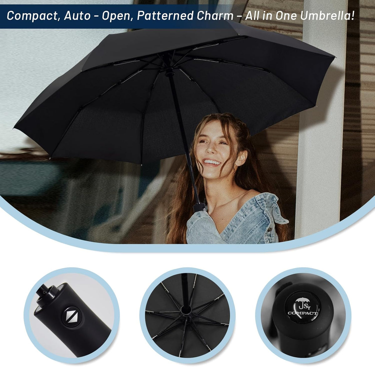 SY COMPACT Travel Umbrella Windproof Automatic Umbrellas Small Compact UV Sun Protection Factory Outlet Umbrella
