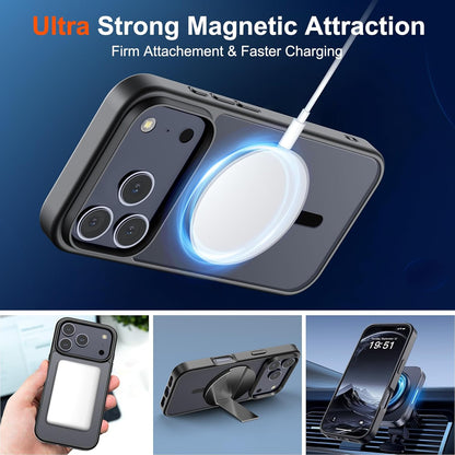 SUPFINE Magnetic for iPhone 17 Pro Max Case (Compatible with MagSafe)(Military Grade Drop Protection) Translucent Matte Shockproof with Anti-Fingerprint Phone Cover, Black