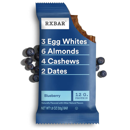 RXBAR Blueberry Protein Snack Bars, 22oz Box, 12 Count, Gluten Free, Kosher Pareve