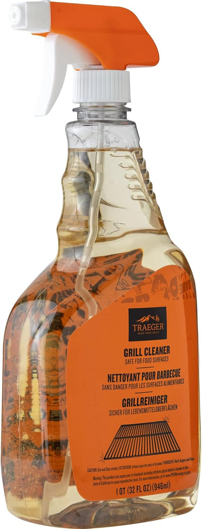 Traeger Grills BAC679 Grill Cleaner Spray Bottle, Grease Cutter, Keep Grill Shiny, No Harmful Chemicals, Citrus Scent, 946ml