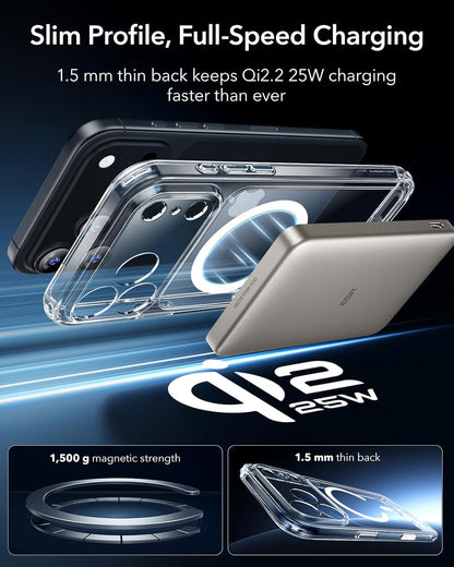 ESR for iPhone 17 Pro Max Case, Camera Control, Compatible with MagSafe, Shockproof Military-Grade Protection, Magnetic Phone Case for iPhone 17 Pro Max, Classic Hybrid Case, Clear
