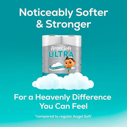 Angel Soft Ultra Toilet Paper, 6 Mega Rolls = 24 Regular Rolls, 2 Ply Toilet Tissue
