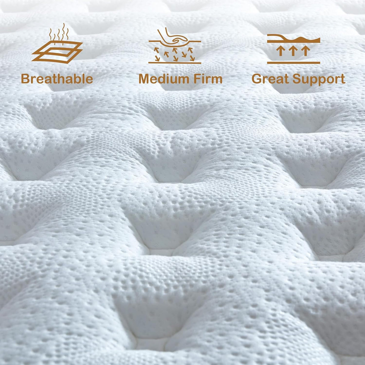 Full Size Mattress, 12 Inch Memory Foam, Independent Spring, Soft and Comfortable Medium Firm Hybrid Mattress in A Box, Pressure Relief