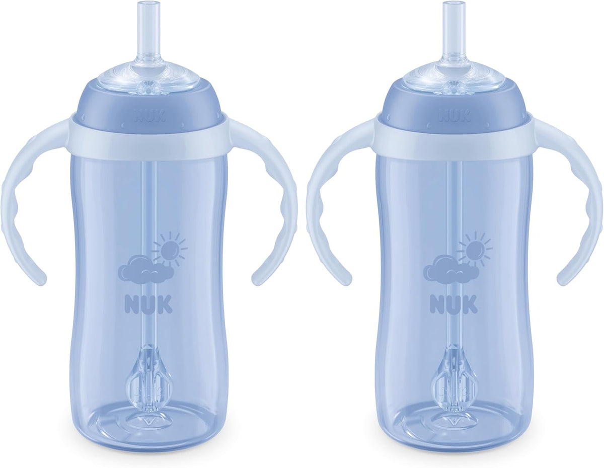 NUK Learner Straw Cup 10oz - Toddler Cup with Soft Straw for Easy Drinking Suitable for Ages 8 Months and Up