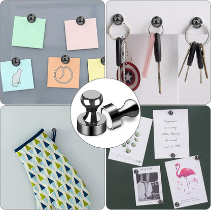 LOVIMAG Fridge Magnets 12Pcs Refrigerator Whiteboard Small Strong Magnet Classroom Kitchen Accessories Decorative Locker Set Decor Must Haves Office Calendar Refrigerador Magnetic Cute Crafts Black