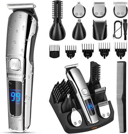 Ufree Beard Trimmer for Men, Waterproof Electric Razor for Nose, Body, Face & Mustache, Cordless Hair Clippers Shavers Grooming Kit, Valentines Day Gifts for Men Husband Father