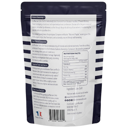 le marinier celtic salt fine ground, 1.1lb mineral rich organic french sea salt, 100% natural and unrefined