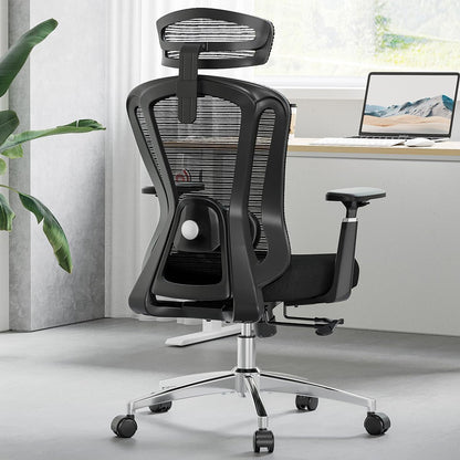 Farini Office Chair Ergonomic Desk Chair, High Back Computer Chair with Wheels, Home Sutdy Chair for Heavy People, Office Chair Adjustable Seat Depth, 3D Armrests and Adjustable Headrest, Black