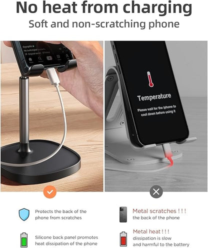 LISEN Cell Phone Stand Adjustable for iPhone Phone Holder for Desk, Office Desk Accessories Computer PC for iPhone Stand Gaming Essentials Fit Otterbox Case Phones Switch Kindle iPad Air Tablet 4-10in