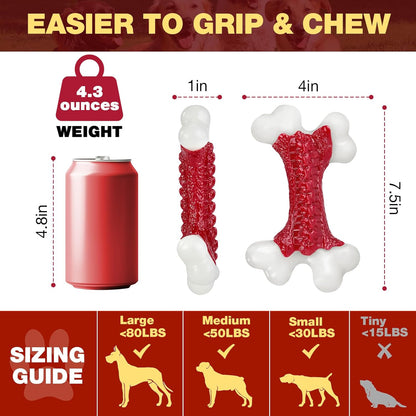 Tough Dog Toys, Toys for Aggressive Chewers Large Breed, Chew Dogs, Bone Toy Nylon Dogs Almost Indestructible