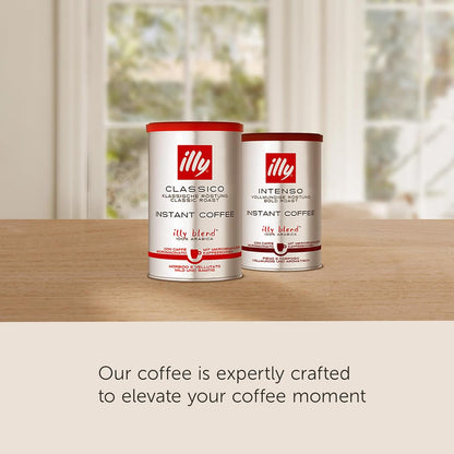 illy Instant Coffee 100% Arabica Classico Medium Roast easy preparation roasted in Italy 3.3 ounce