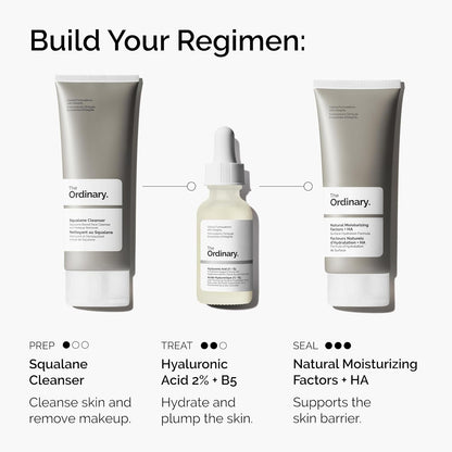 The Ordinary Hyaluronic Acid 2% + B5 (with Ceramides), Multi-Depth Hydration Serum for Plumper, Smoother Skin