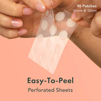 Rael Pimple Patches, Miracle Invisible Spot Cover - Hydrocolloid Acne Pimple Patch, Absorbs Zits & Blemish, Korean Skin Care, 2 Sizes (96 Count)