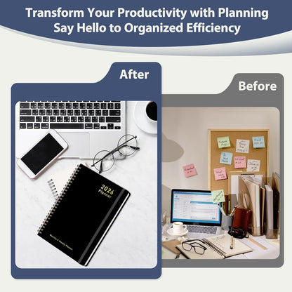 2026 Planner, Weekly and Monthly Calendar Academic Planner, Jan 2026 - Dec 2026, Planning Agenda Book for Desk Accessories and School Supplies - A5 (6.3'' x 8.5'')