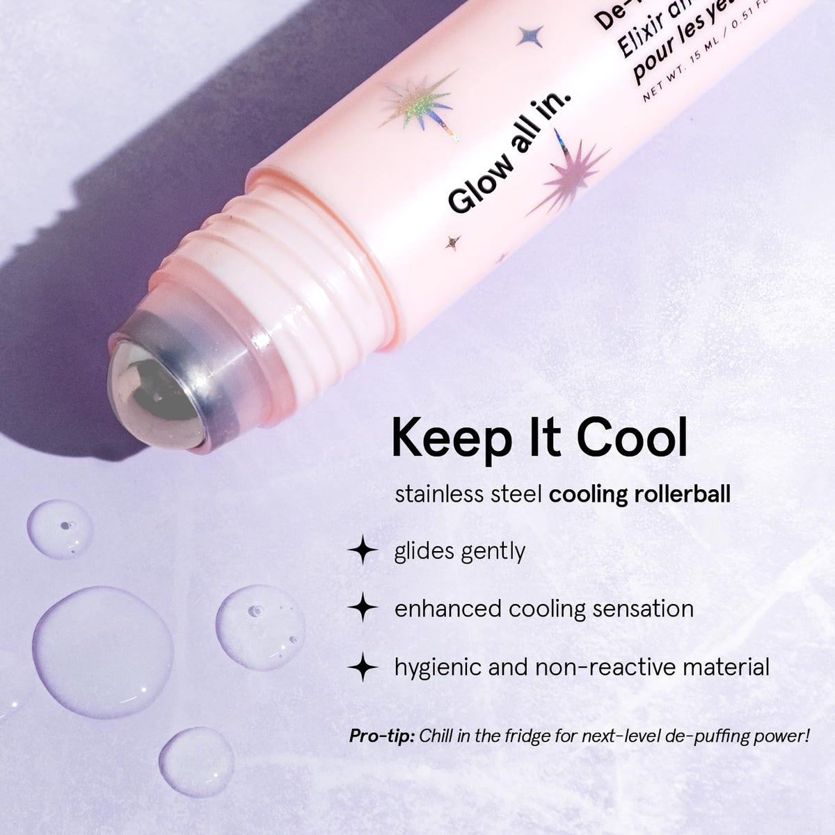 grace & stella Under Eye Brightener Roller - Travel Size Toiletries - Retinol Caffeine Eye Serum for Dark Circles Wrinkles 15ml