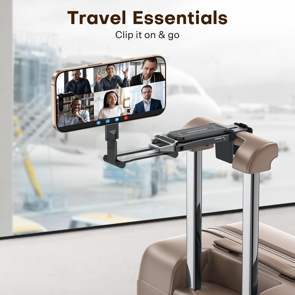 OMOTON TP02 360°Rotating for MagSafe Tripod, Adjustable Aluminum Magnetic Phone Tripod for iPhone 17/16/15/14 Pro Max Air, Foldable Cell Phone Stand Fits Vlog, Gym, Travel Essentials Accessories