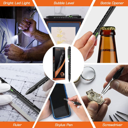 Gifts for Men, Mens Valentines Day Gifts for Him Husband, 9 in 1 Multitool Pen, Cool Tools Gadgets Birthday Stocking Stuffers for Men, Fathers Day Dad Presents from Daughter Son