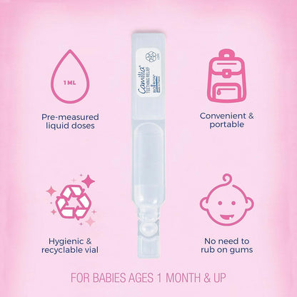 Boiron Camilia Teething Drops for Daytime and Nighttime Relief of Painful or Swollen Gums and Irritability in Babies - 30 Count