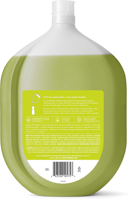 Method Gel Dish Soap Refill, Lime + Sea Salt Scent, Powerful Cleaning Formula, Large Refill Tub, Biodegradable Formula, Cuts Through Grease, 54 Fl Oz