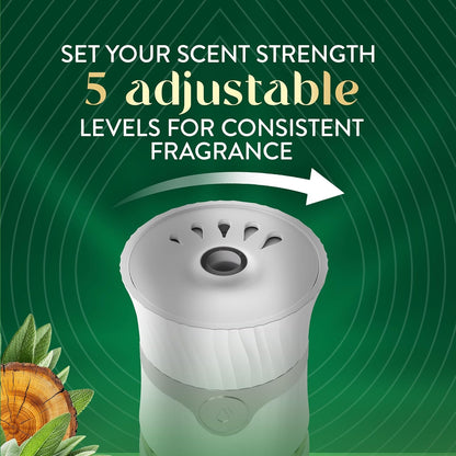 Air Wick Vibrant Plug In Scented Oil Refill, Infused with Essential Oils, Plug In Air Fresheners for Home, White Sage & Mahogany, 4 ct