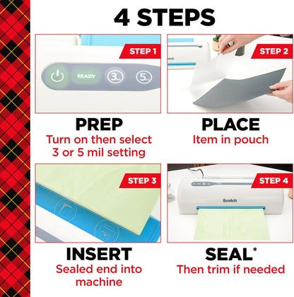 Scotch Thermal Laminating Pouches, for Use with Thermal Laminators, 8.9 x 11.4 Inches, Letter Size Sheets, 100-Pack