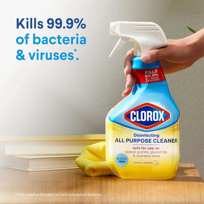 Clorox Disinfecting All-Purpose Cleaner 32 Oz and Bathroom Cleaner, Household Essentials, 30 Oz, Pack of 3
