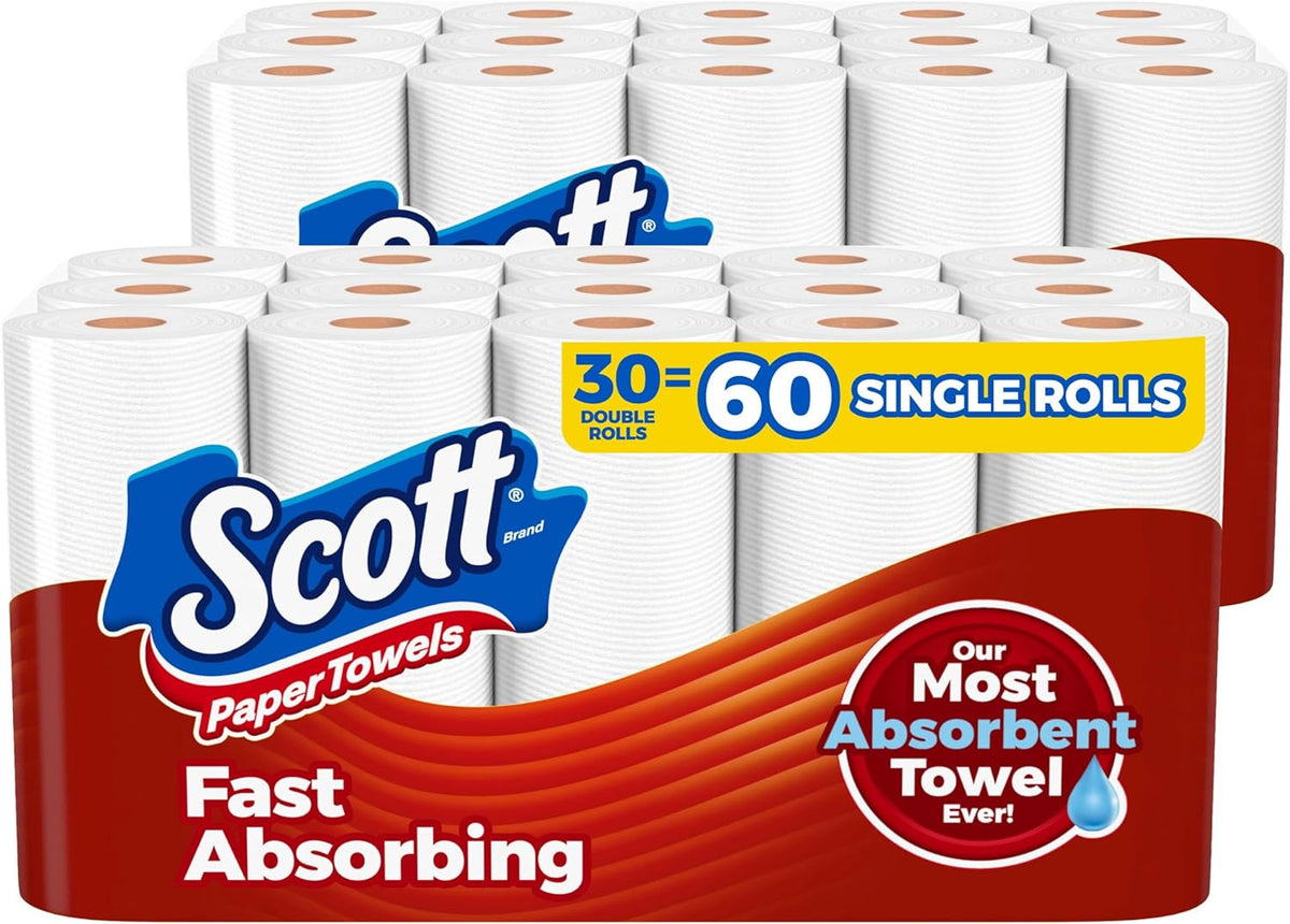 Scott Paper Towels, Choose-A-Sheet, 6 Double Rolls = 12 Regular Rolls (108 Sheets Per Roll) - Rayz Mart