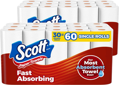 Scott Paper Towels, Choose-A-Sheet, 6 Double Rolls = 12 Regular Rolls (108 Sheets Per Roll) - Rayz Mart