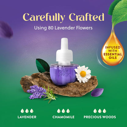 Air Wick Plug in Scented Oil Refill, 10ct, Lavender & Chamomile, Air Freshener, Essential Oils, Eco Friendly