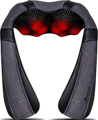 Mirakel Neck Massager for Pain Relief Deep Tissue, Shiatsu Shoulder & Back Massager with Heat - Ergonomic Design Massage, Electric Kneading Whole Body Massager Christmas Gifts for Women, Men, Dad, Mom