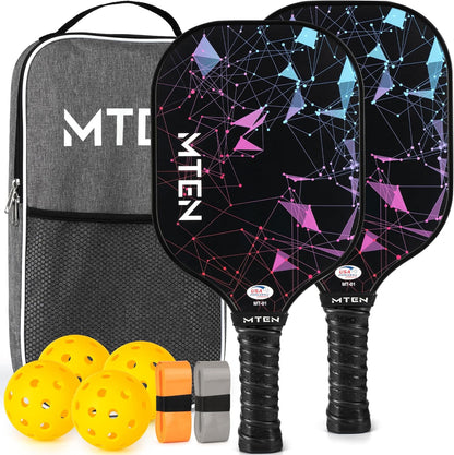 Pickleball Paddles, USAPA Approved Fiberglass Surface Pickleball Set with Pickleball Rackets, Pickleball Paddles Set for Men Women