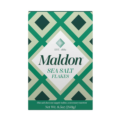 Maldon Sea Salt Flakes 8.5 oz (240 g) pyramid shaped gourmet salt perfect for various dishes