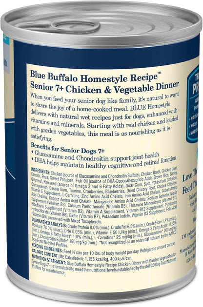 blue buffalo senior chicken dinner wet dog food 12.5-oz cans 12 count