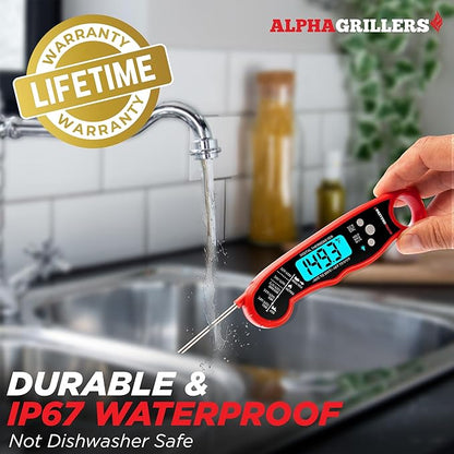 Alpha Grillers Meat Thermometer Digital - Instant Read Food Thermometer for Cooking and Grilling Gifts for Men Valentines Day Gifts for Him Her Mom Dad