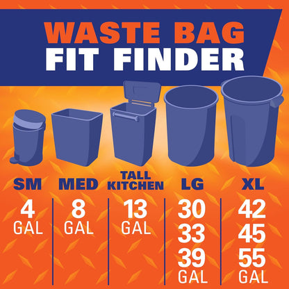 Hefty Ultra Strong 30 Gallon Trash Bags, Large Trash Bags 30 Gallon Size, Multipurpose, Break Resistant Drawstring Closure, Resists Leaks, Punctures, and Tears, Black, White Pine Breeze Scent, 50 Bags