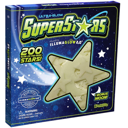 Glow in The Dark Stars - Includes Installation Material and Star map, 200 Glowstars, Only Glow Stars Powered by Our Trademarked Illumaglow2.0