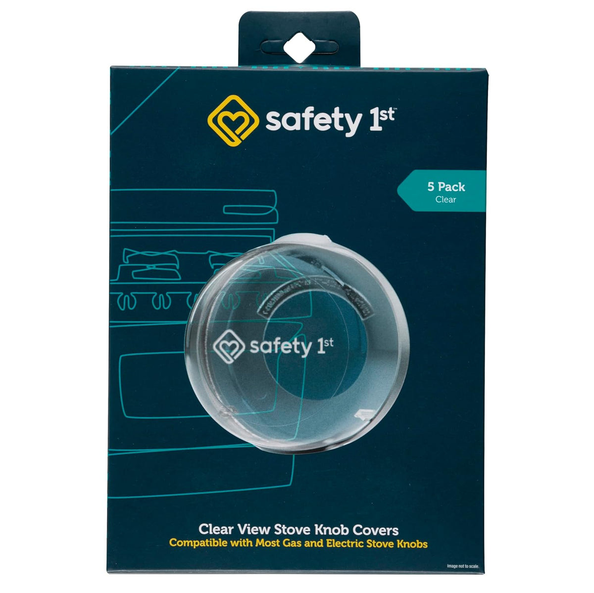 Safety 1st Child Proof Stove Knob Covers, Clear View Stove Knob Safety Covers (Set of 5)