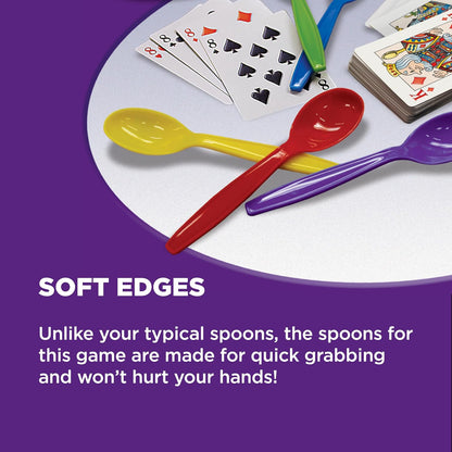 PlayMonster Spoons in a Case, Card Games for Kids - Spoons Game, Fun Family Games for Kids and Adults, Game Night, Travel Games, 3-6 Players, Ages 7+